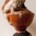 Sculpture iguane